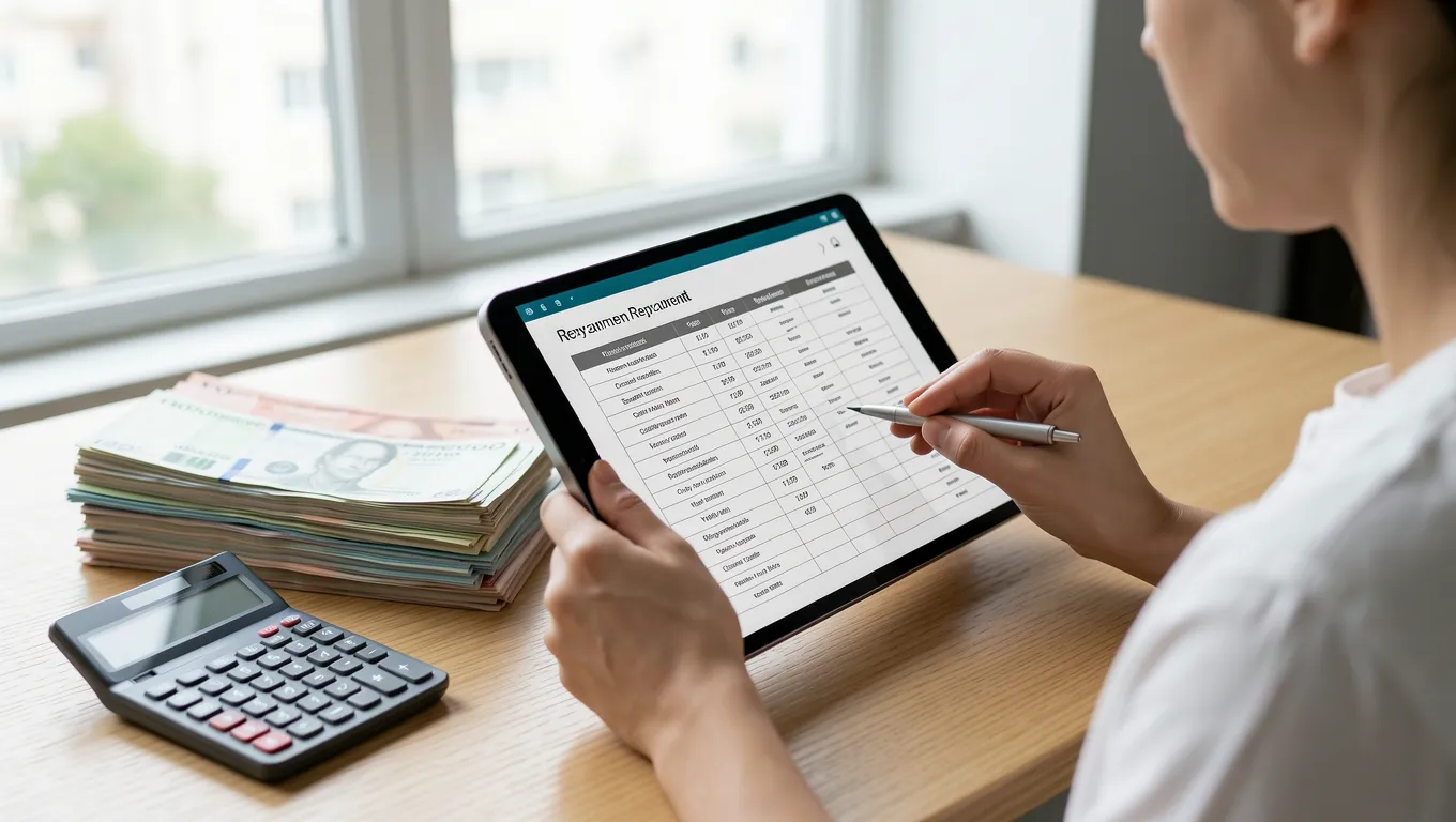 A person reviewing financial documents for bad credit installment loans