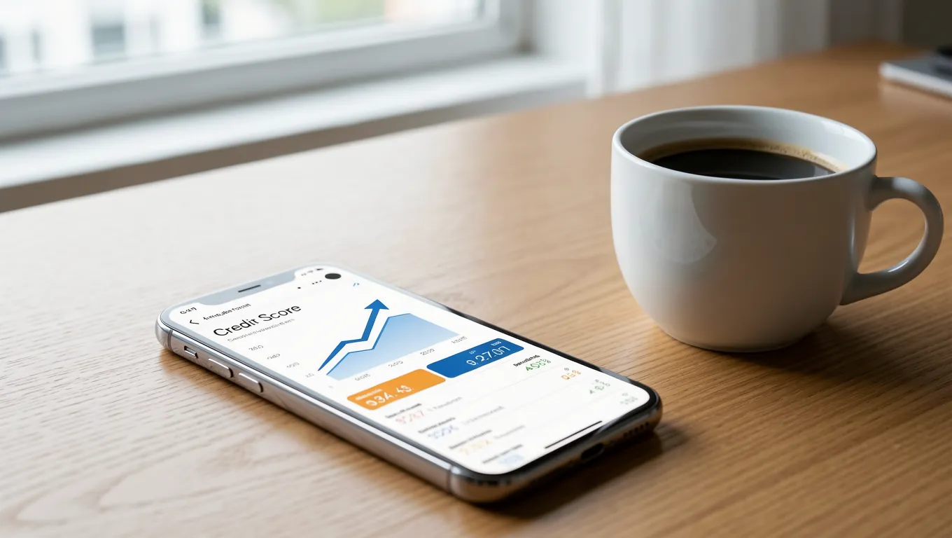 A digital credit score dashboard showing financial progress for best personal loans for bad credit.
