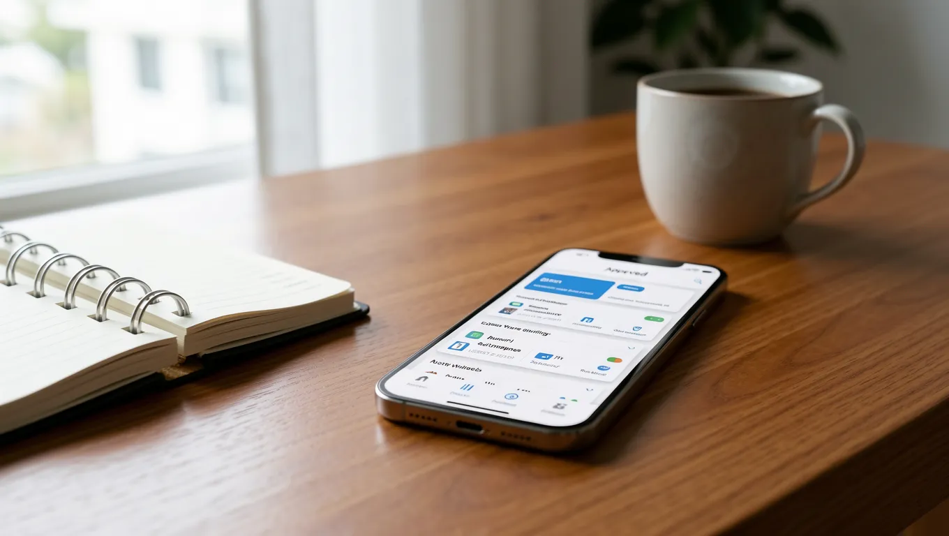 Smartphone showing loan approval for no collateral personal loans