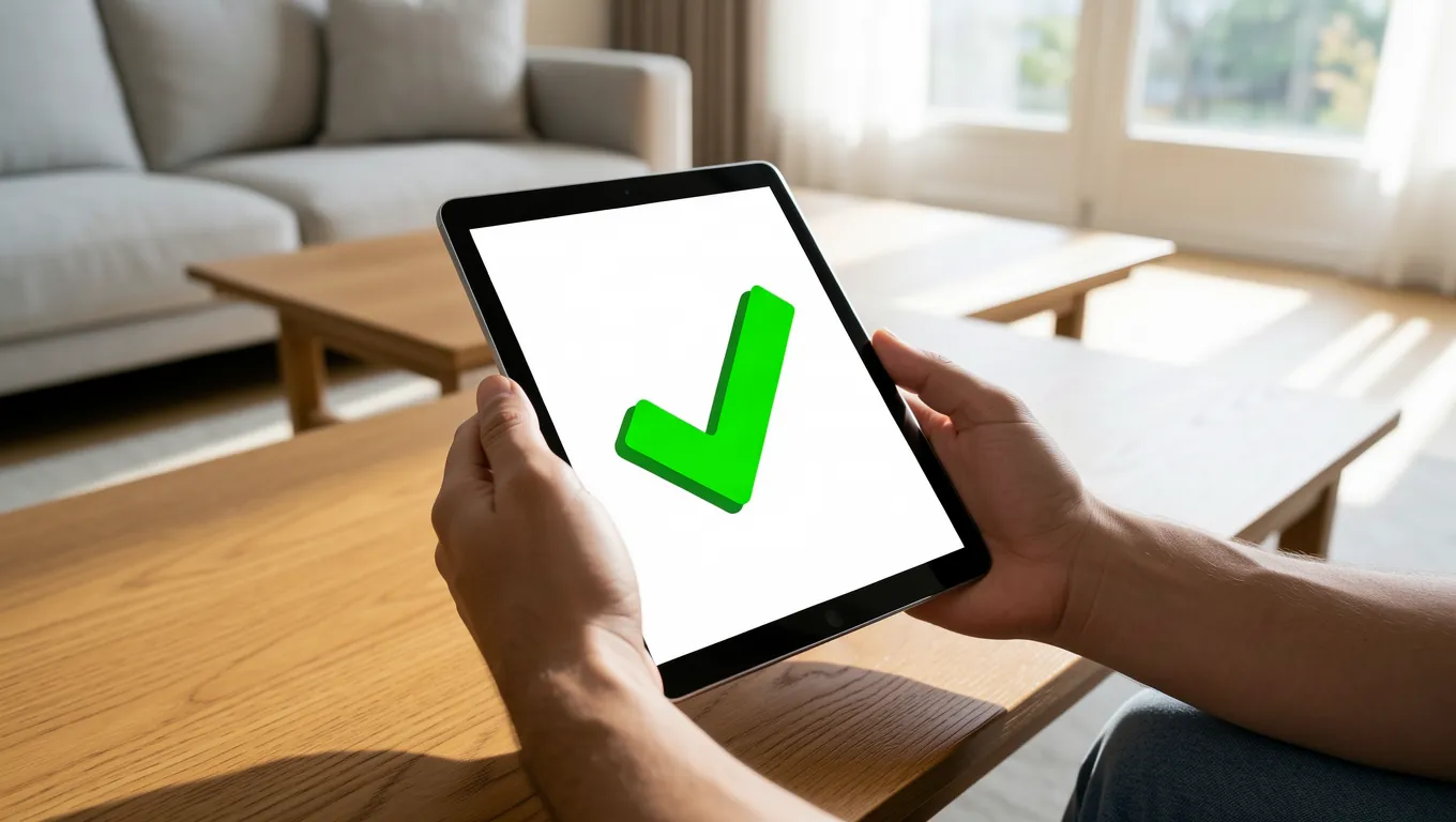 A person reviewing their approved no credit check personal loans on a digital tablet