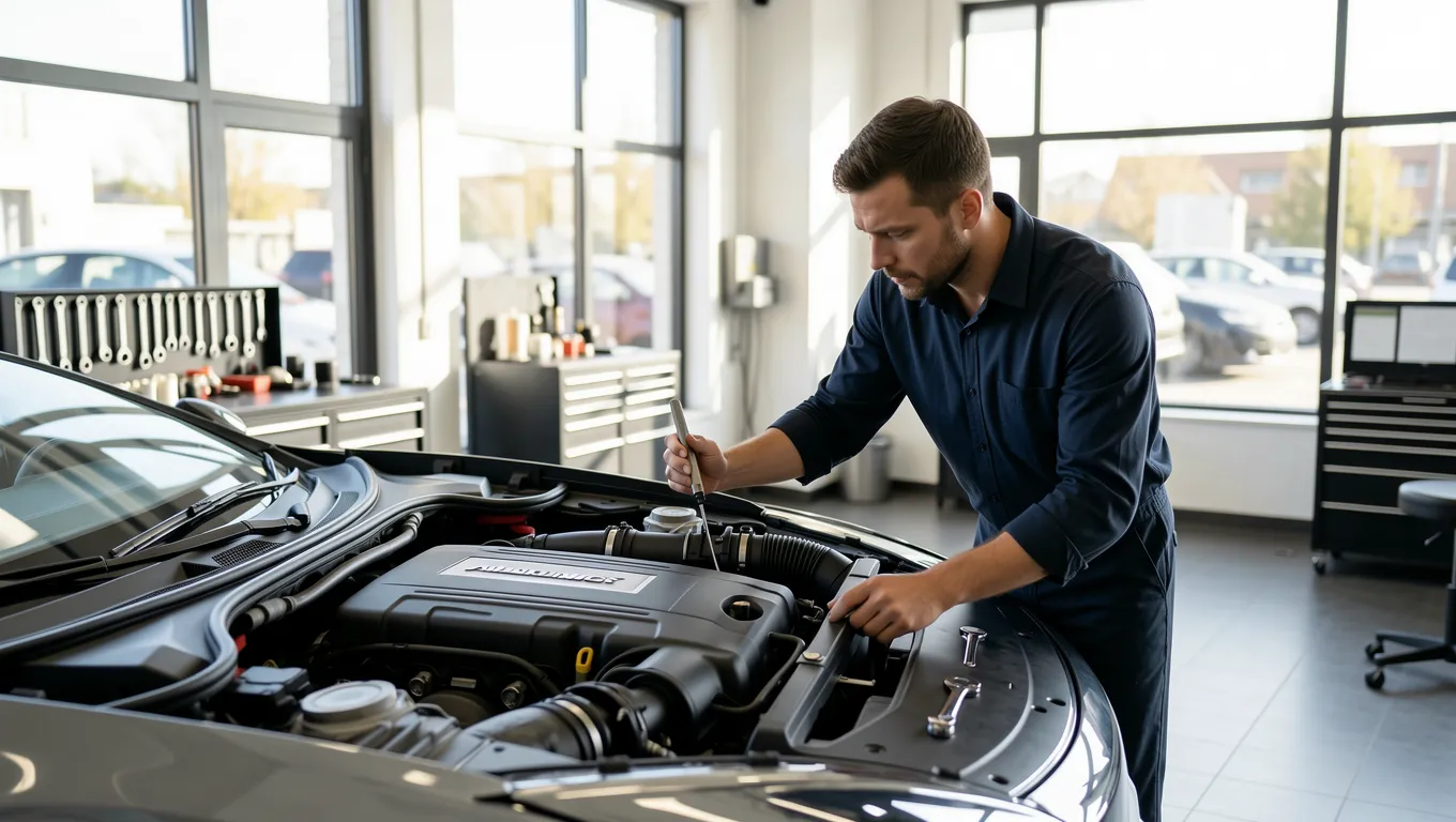 A mechanic performing maintenance to help secure personal loans for car repair