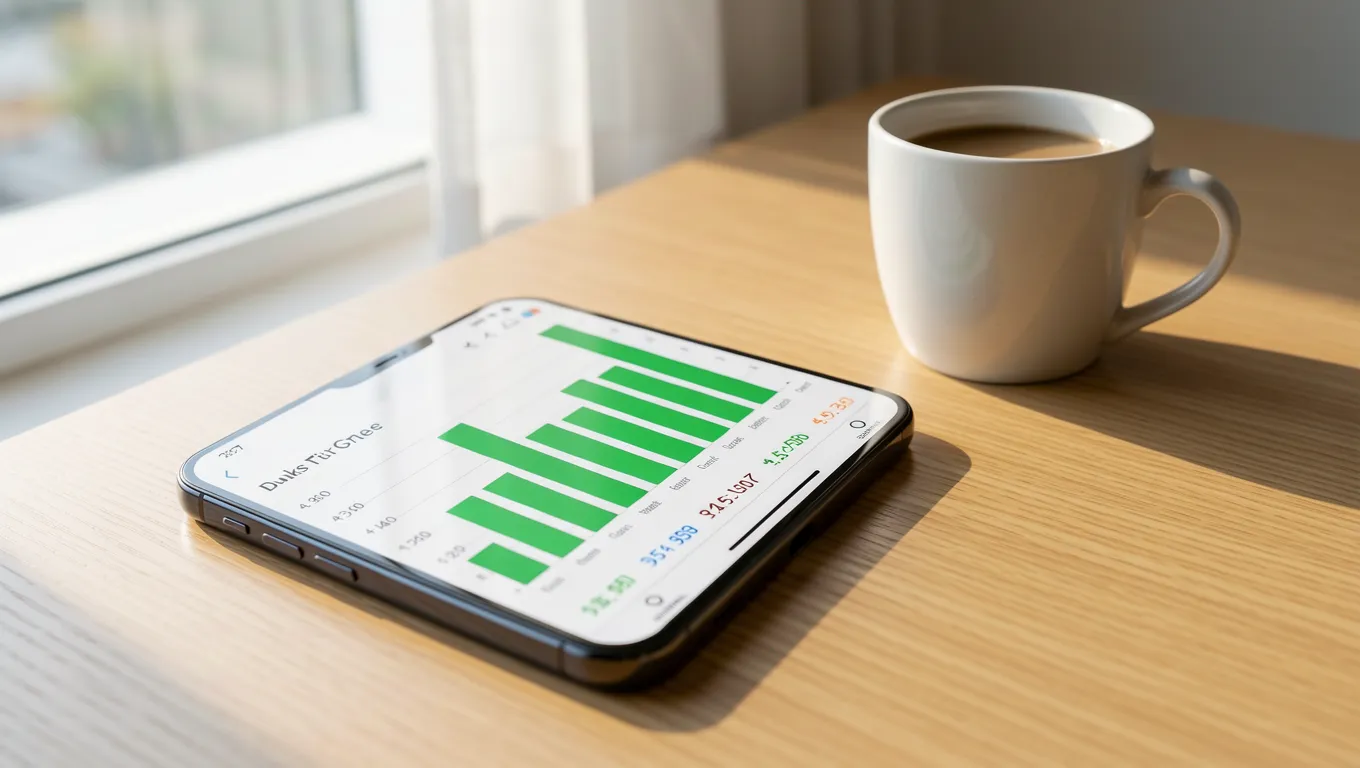 Mobile phone showing financial data for unsecured personal loans online